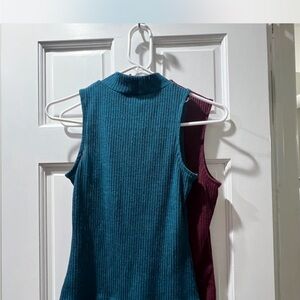 2 Arizona Jean Company Blue & Burgundy Sleeveless Tops